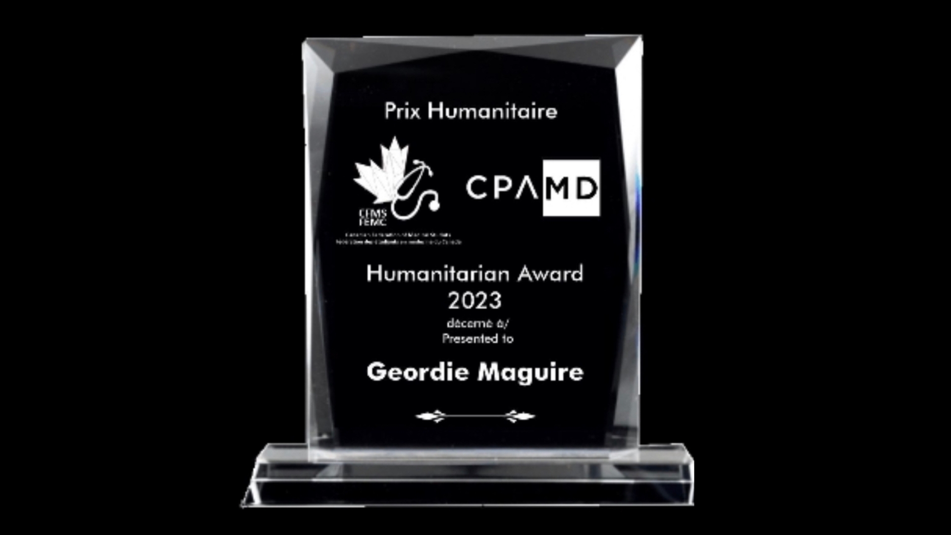 CFMS - CPAMD Humanitarian Award Prix Humanitaire CFMS - CPAMD